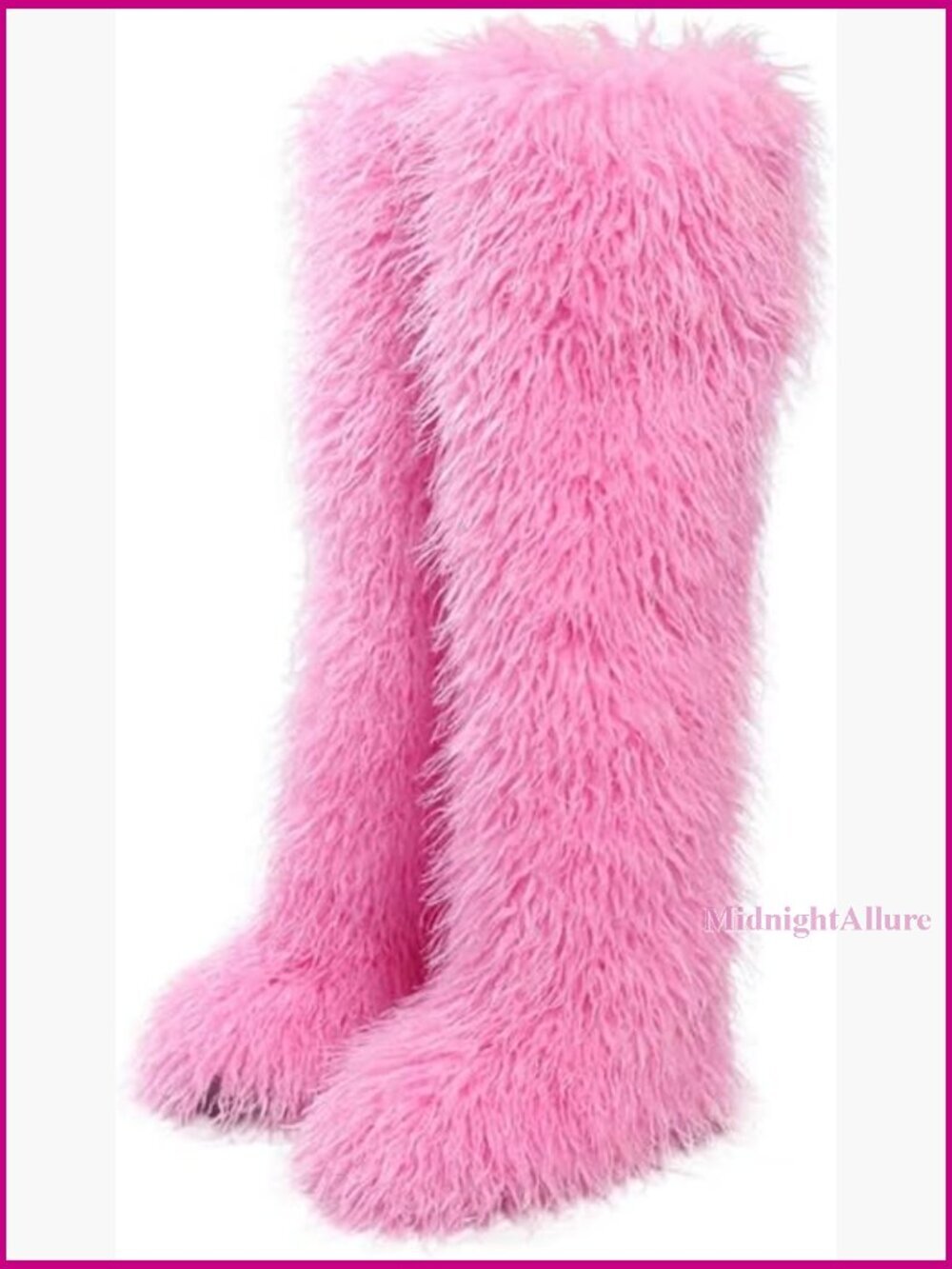 Faux Fur Over the Knee Boots Flat Winter Snow Boots Women's Thigh High
